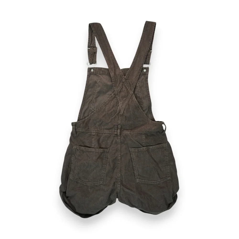 We The Free People Ziggy Shortalls XS Brown Denim Bib Overalls Shorts Hipster